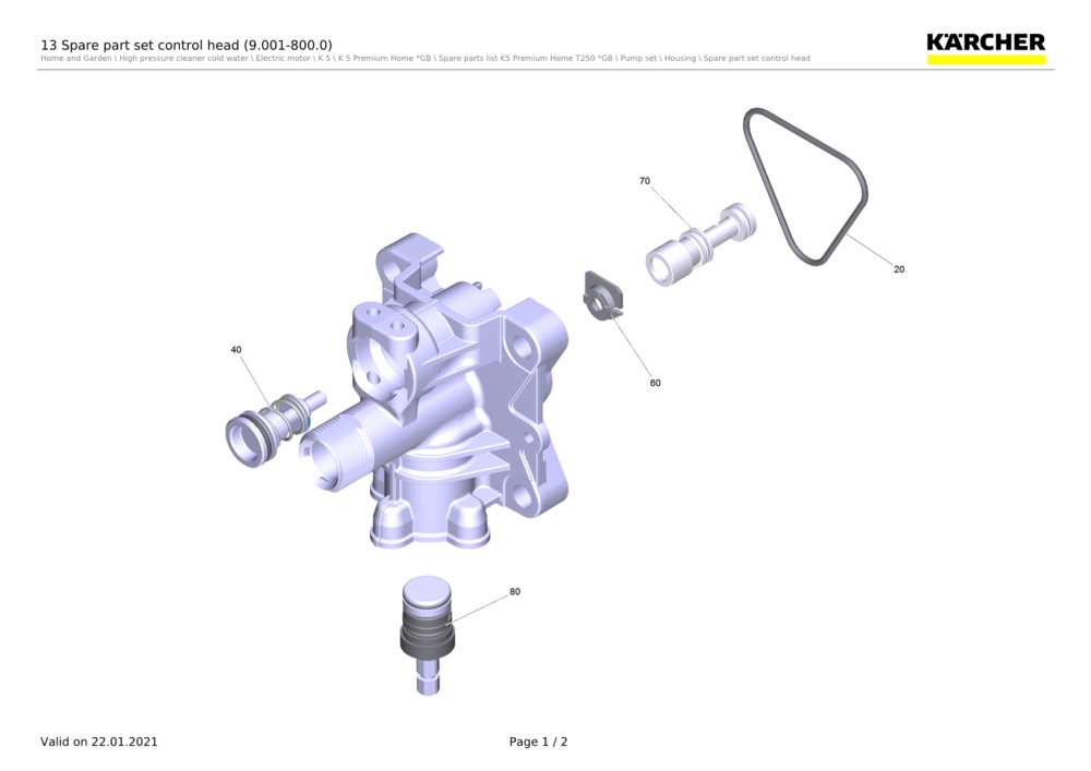 Karcher K5 Pressure Washer Control Head 9.001-800.0 - Genuine